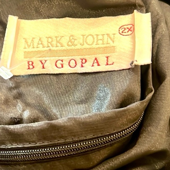 VTG (NWT), Mark & John by Gopal, Stunning Black Beaded Gown,Strap-Back,Size 2X - Picture 3 of 15